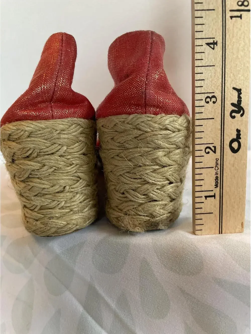 Lauren Ralph Lauren Coral Gold Metallic Espadrille Wedges Size 7